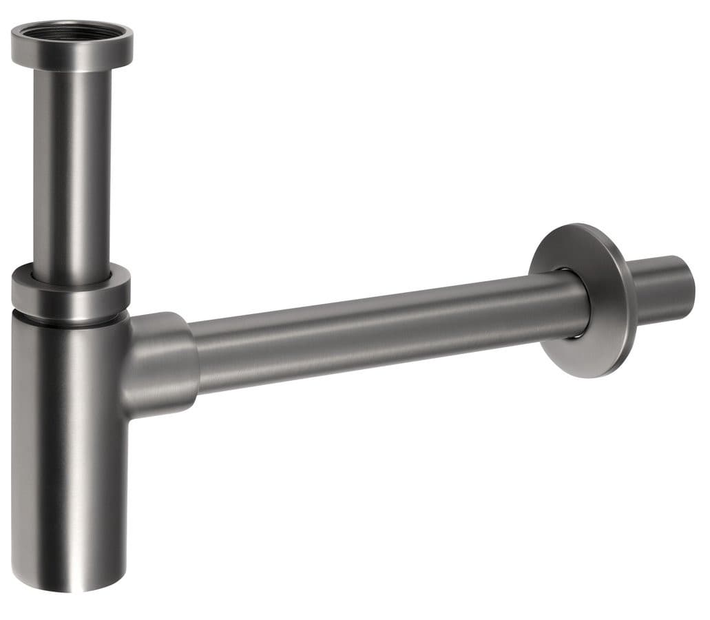 Syfon umywalkowy 5/4", odpływ 32mm, okrągły, gun metal